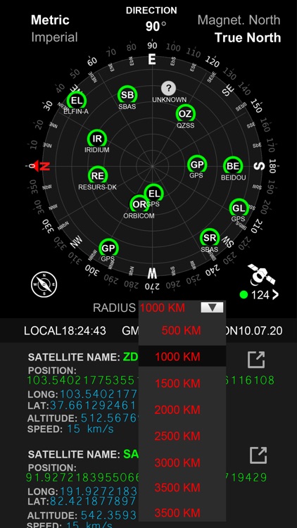 Satellite Info GPS Status