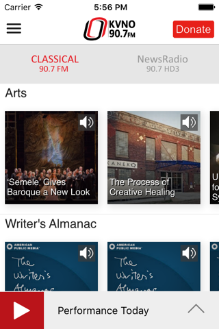 KVNO Public Radio App - náhled