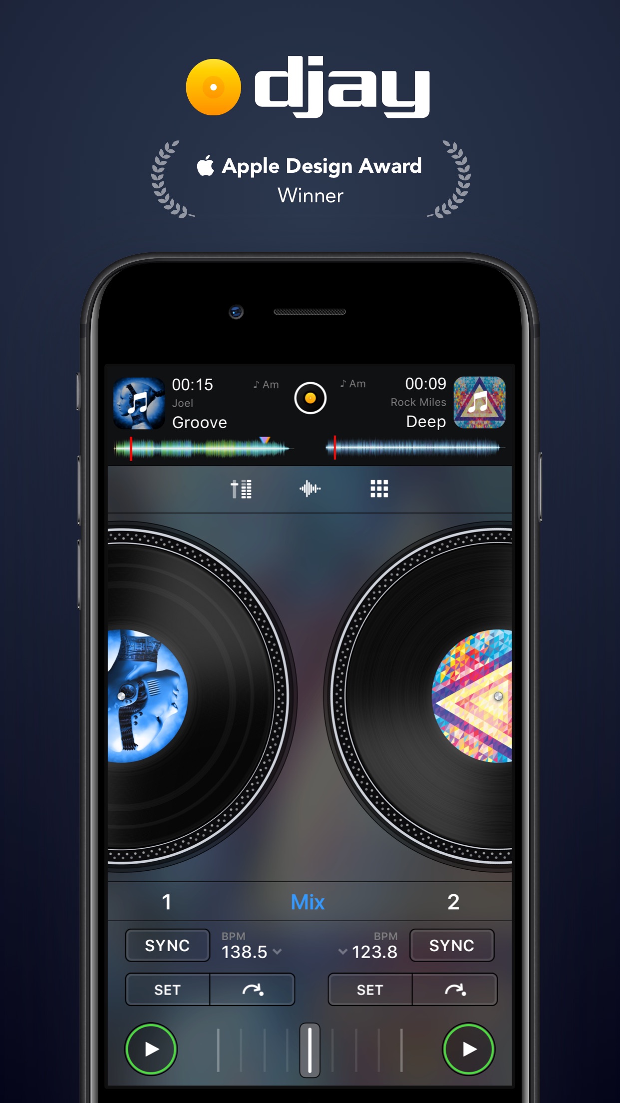 Screenshot do app djay - DJ App & Mixer