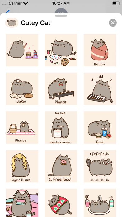 Cutey Cat Funny Stickers screenshot 2