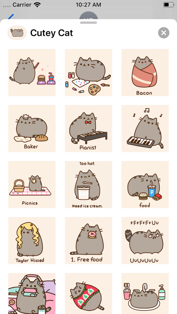 Cutey Cat Funny Stickers