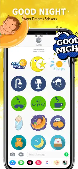 Game screenshot Good Night Stickers!! hack