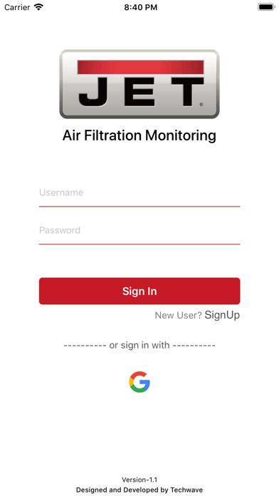 JET Air filtration Monitor screenshot 2