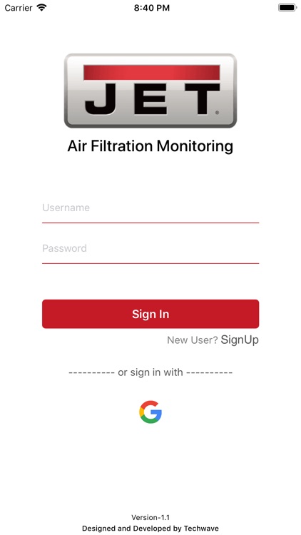 JET Air filtration Monitor