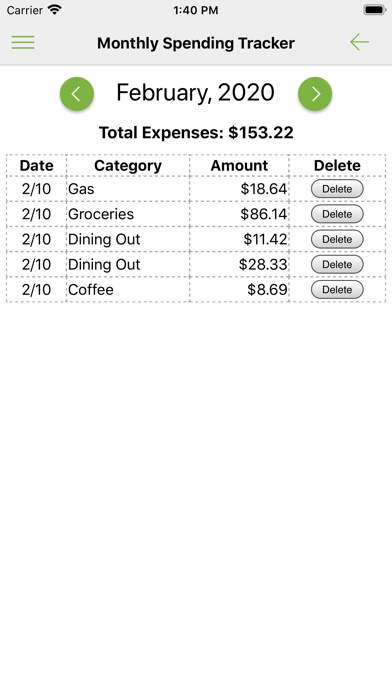 Monthly Spending Tracker screenshot 2