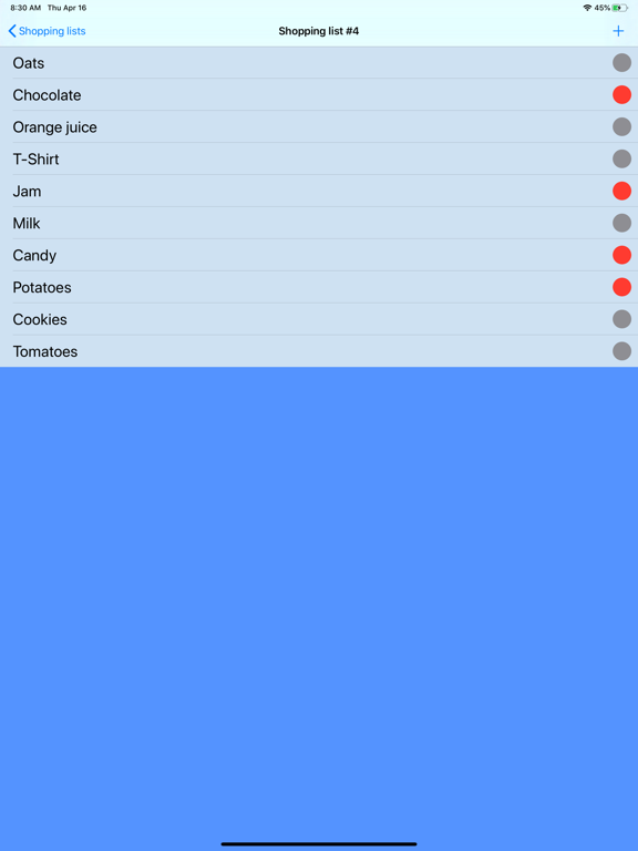 Grocery list with many lists screenshot 2