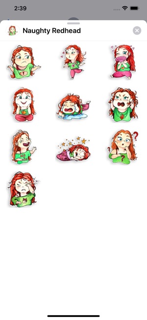 Naughty Redhead Sticker Pack