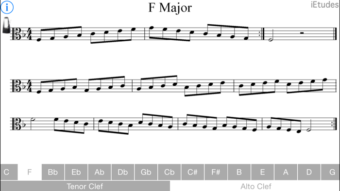 Major Scales Alto  Tenor Clef