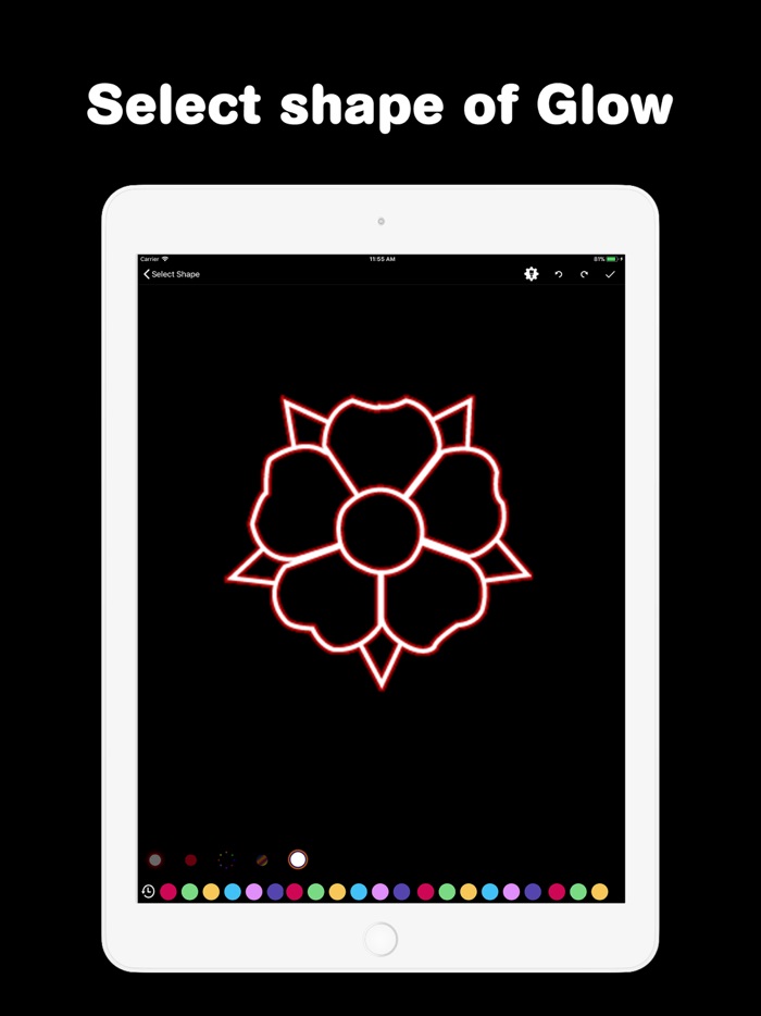 Coloring book with glow draw