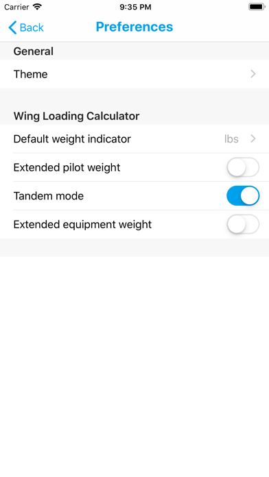 Fancy Wingloading Calculator screenshot 2