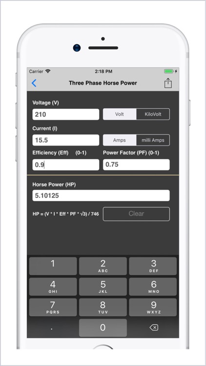 Electrical Calculator lite screenshot-6