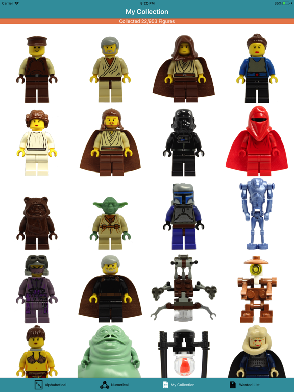 star wars lego minifigures list