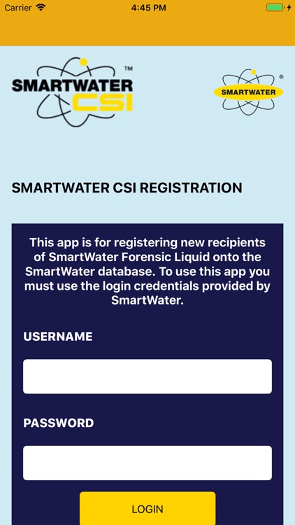 SmartWater CSI Registration