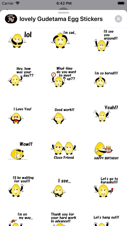 Lovely Gudetama Egg Stickers screenshot-4