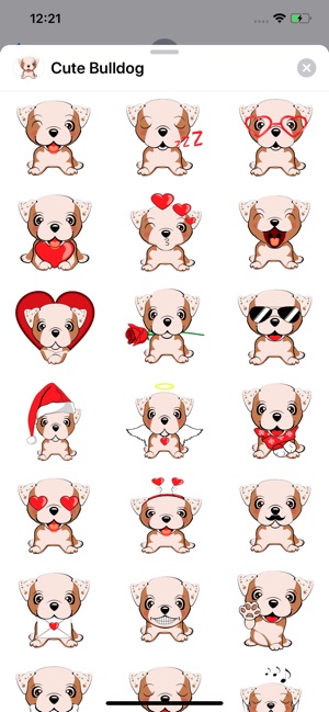 Cute Bulldog Sticker Pack