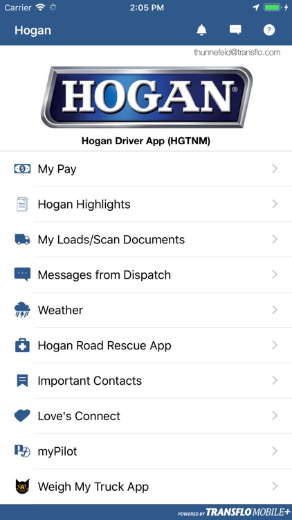 Hogan Driver App