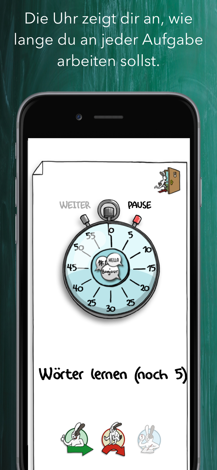 Hase plant Hausaufgaben