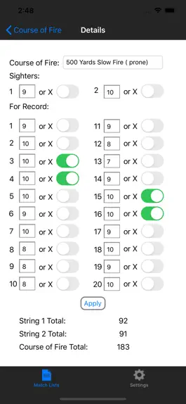 Game screenshot My NRA Rifle Match Score Sheet hack