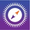 Provides a list of LUNAR PHASES, a CALENDAR view, a FLAT VIEW COMPASS, a MAP VIEW and an AUGMENTED REALITY CAMERA 3-D VIEW showing the lunar path and its hour intervals