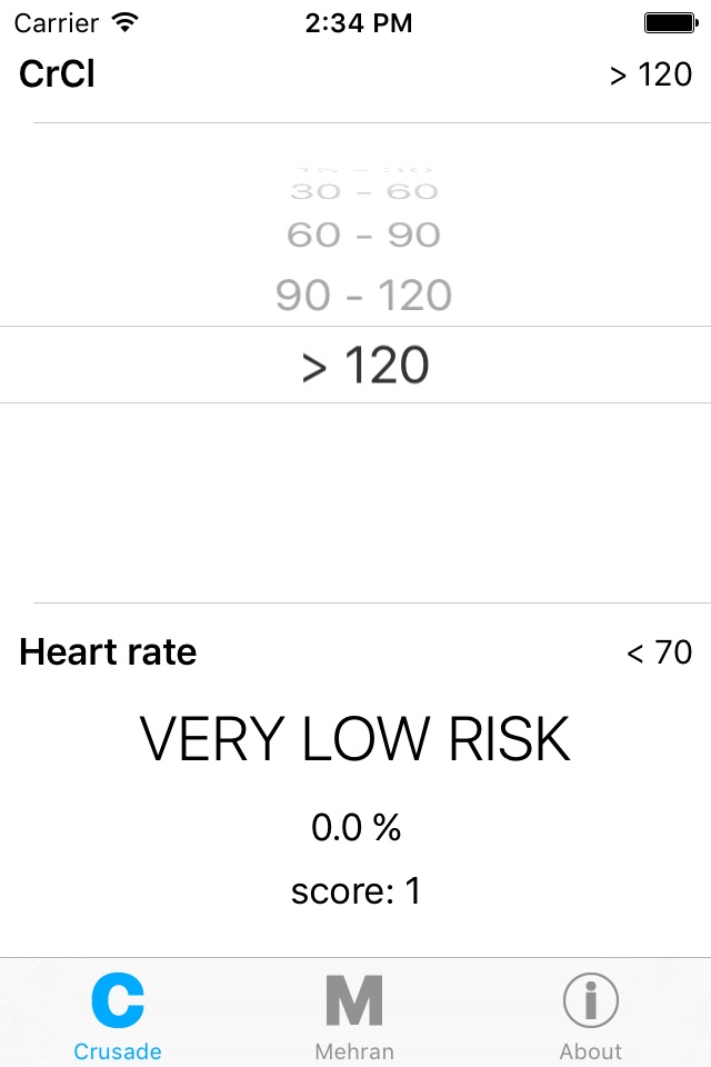 CRUSADE Score Calculator screenshot 2