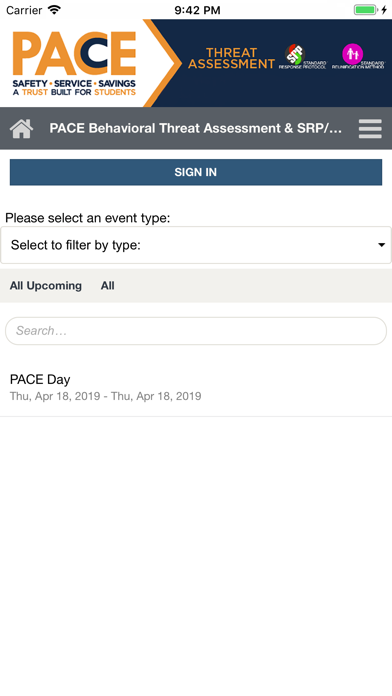 How to cancel & delete PACE Events from iphone & ipad 2