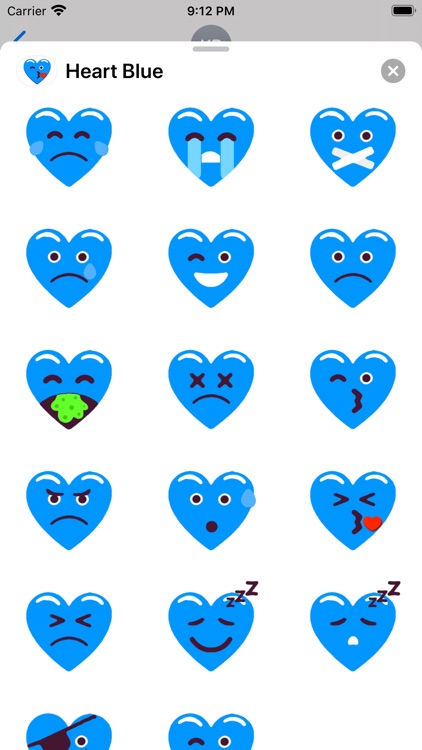 Heart Blue Love Emoji Stickers screenshot-3