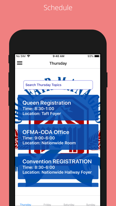 OFMA 2020 Convention Schedule screenshot 2