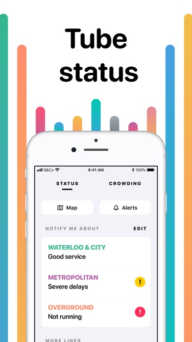 Tube crowding, map & status screenshot 2
