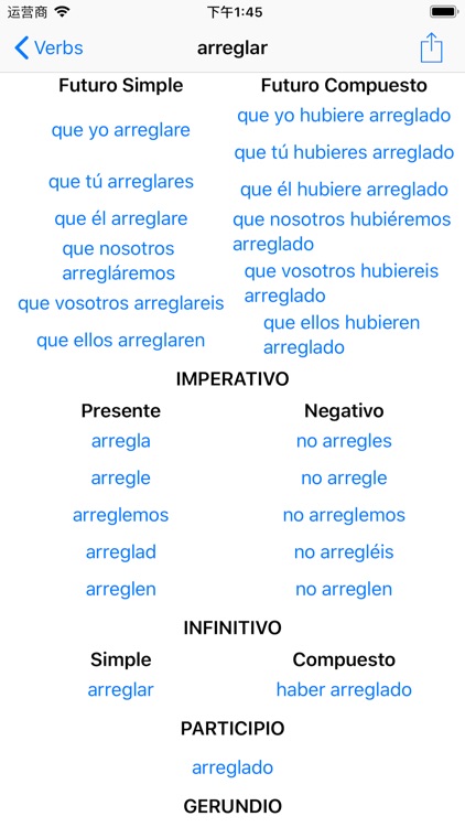 Spanish verbs learning screenshot-3