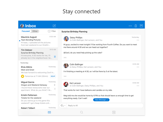 iPad Image of Microsoft Outlook