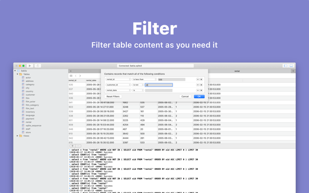 dbHarbor: SQLite app screenshot