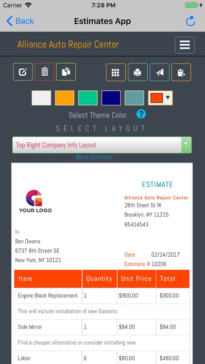 Estimates App