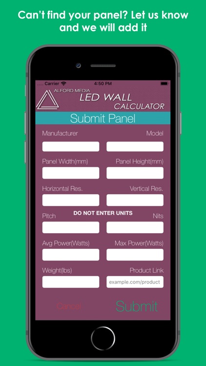 Alford LED Wall Calculator