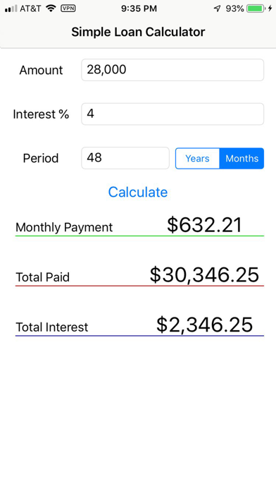 Simple Loan Calculator SS screenshot 3