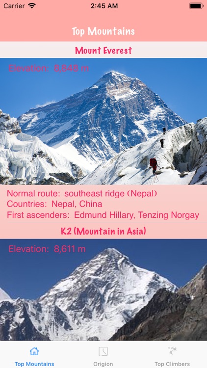 Top Mountains & Climbers