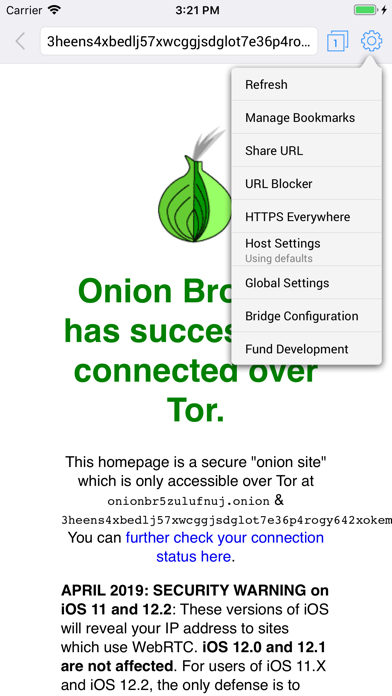 Onion Browser Screenshot 1