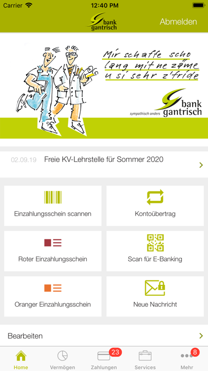 Bank Gantrisch Ios تطبيقات Appagg