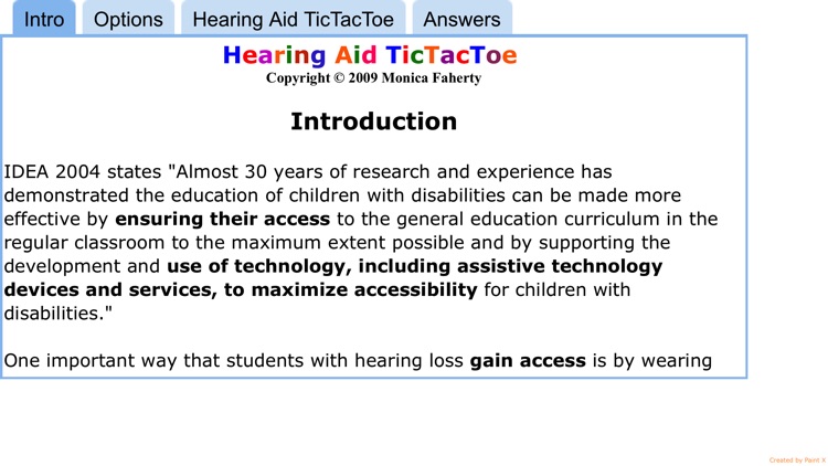 Hearing Aid TicTacToe