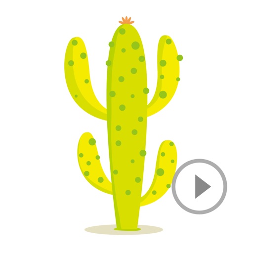 Animated Cute Cactus Stickers