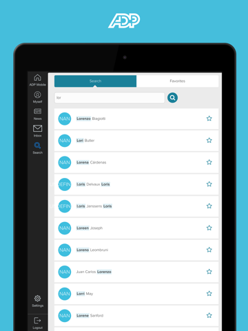 Скриншот из ADP Mobile Solutions