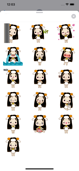 Animated Cute Aries Girl Emoji(圖2)-速報App