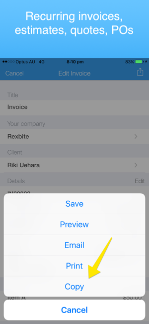 Recurring Invoices Invoice app