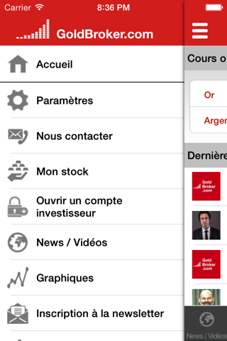 Cours or et argent - Or.fr screenshot 2