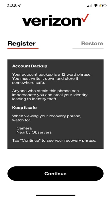 Verizon Identity screenshot 2