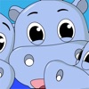 Hippo Cartoon Stickers