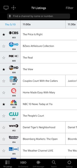XFINITY TV Remote app screenshot