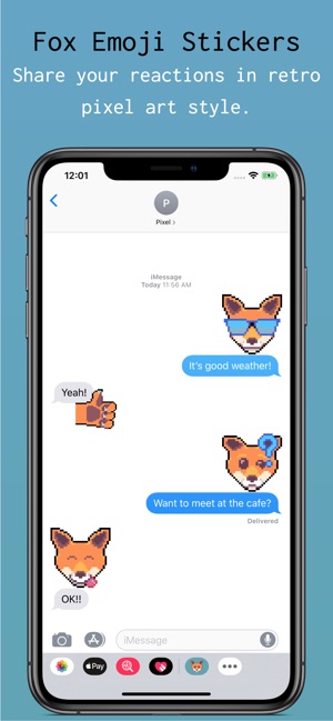 Fox Pixel Art Emoji Stickers