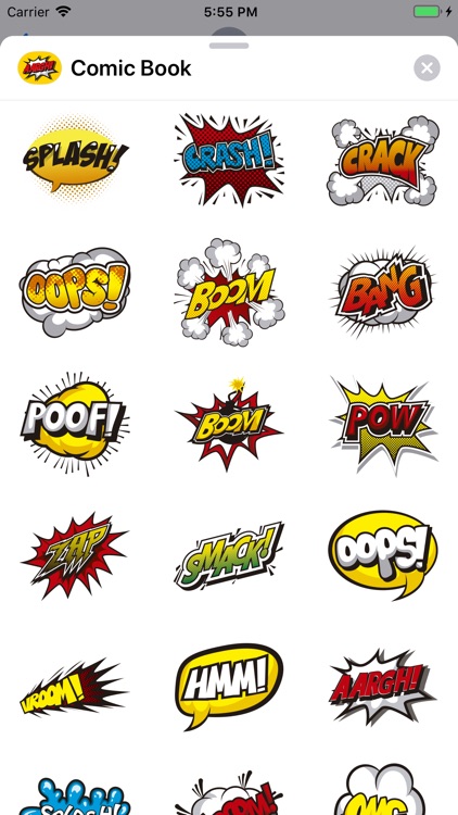 Comic book top stickers