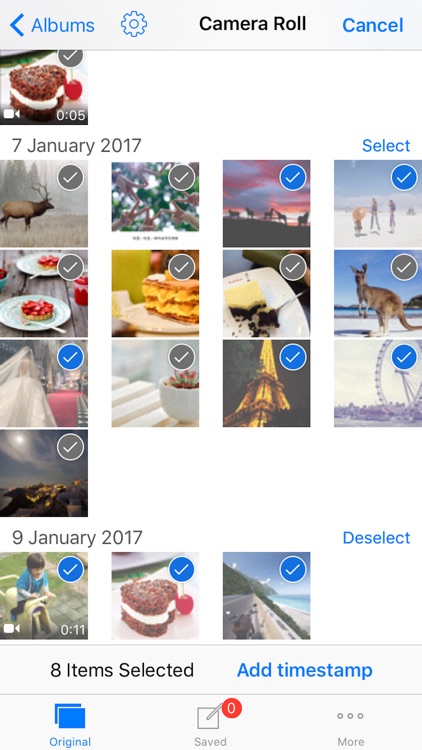 Timestamp photo and video