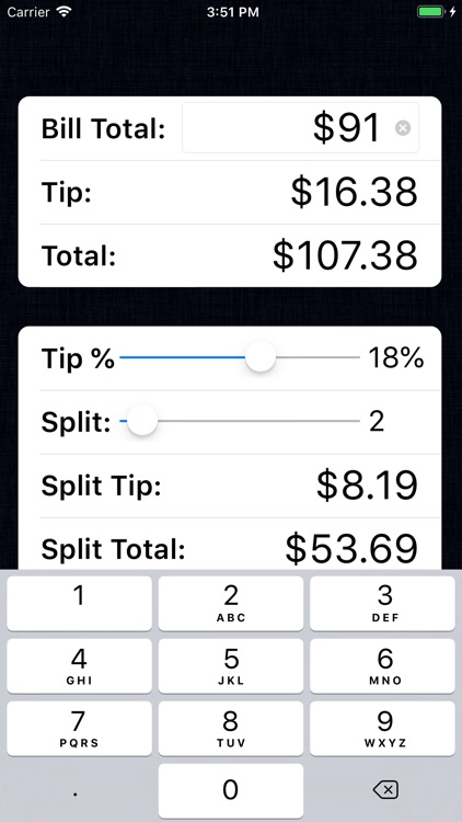 Tip Calculator % Gold